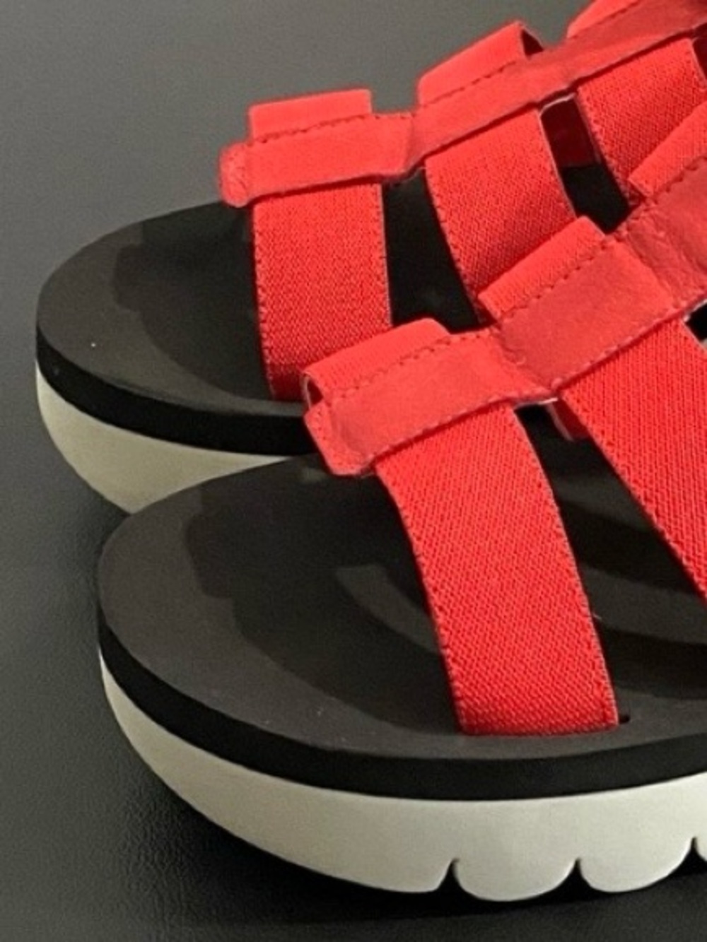 Fly London Yufi Platform Wedge Heel Gladiator Sandals Red Sporty Size 41 10 - Picture 10 of 16
